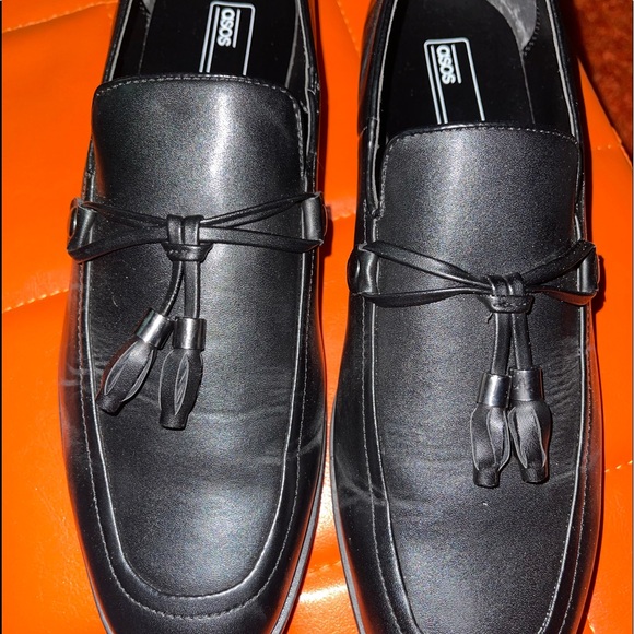 Men’s black faux leather loafers - Picture 6 of 6